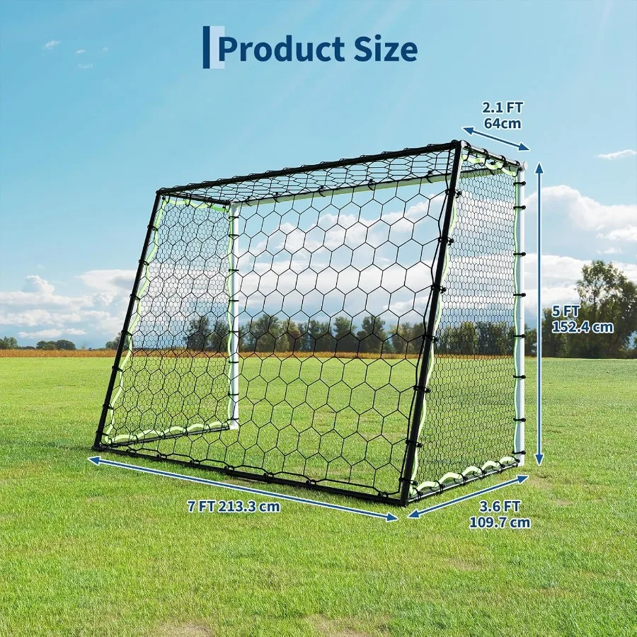 ตาข่ายประตูฟุตบอลสำหรับฝึกซ้อมในสวน อุปกรณ์ฝึกซ้อมฟุตบอลแบบพกพา อุปกรณ์ฝึกซ้อมฟุตบอล