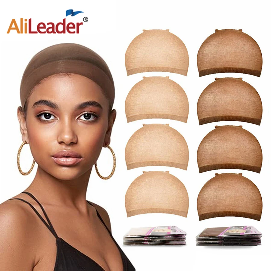 20Pcs/10Pack Stocking Caps For Wigs Cap Wig Nets Stretch Mesh Snood Hair Net Black Brown Beige Wig Caps Stocking Cap For Women