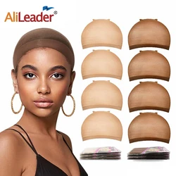 Bonnets de bas de perruque pour femmes, 20 pièces/10 paquets, filet en maille extensible, noir, marron, Beige