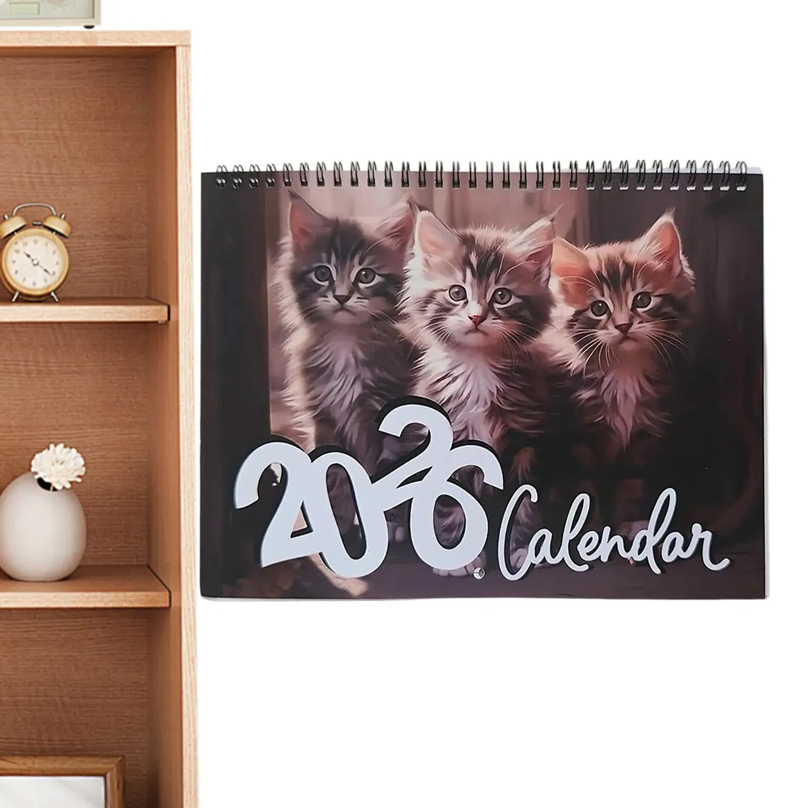 

Настенный календарь с изображением кота на 2026 год, настольный органайзер, декор стола, 12 месяцев, ежедневный еженедельник, органайзер для повестки дня, декор календаря для спальни