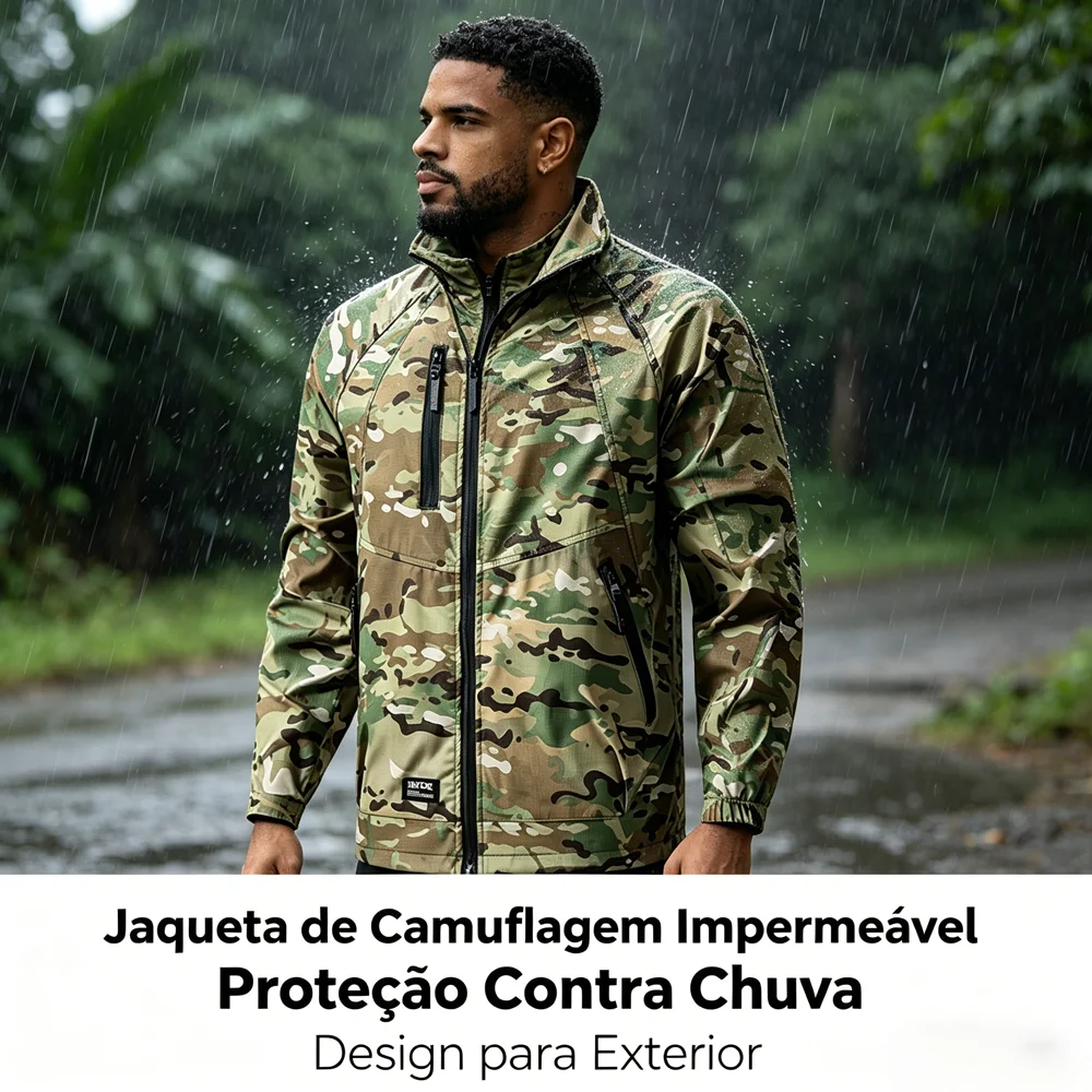 Spring Autumn Men Cargo Tactical Jackets Outdoor Men Camo Hunting Windbreaker Coats Men Hiking Camping Waterproof Work Jackets