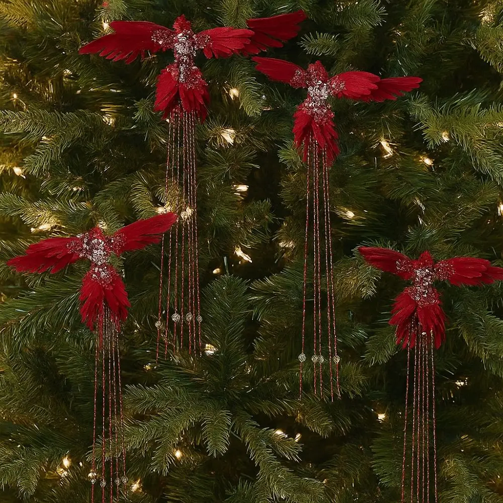 

39cm Artificial Hummingbird Decoration Glitter Beautiful Bird Hanging Pendant Realistic Handmade Xmas Tree Ornamentst