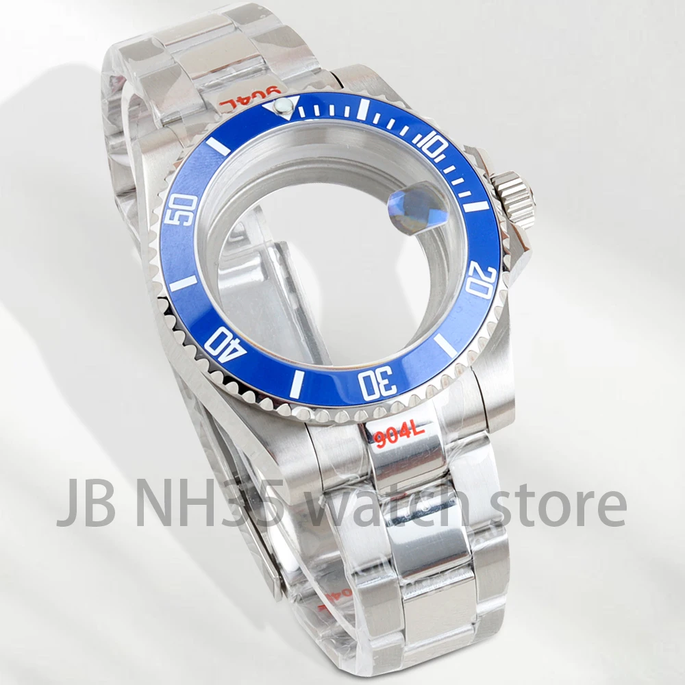 

NH35 Mens Watch Case 40mm Green/Black/Blue Ceramic Bezel Sapphire Glass Waterproof for SUB Case NH34 NH35 NH36 NH38 movement