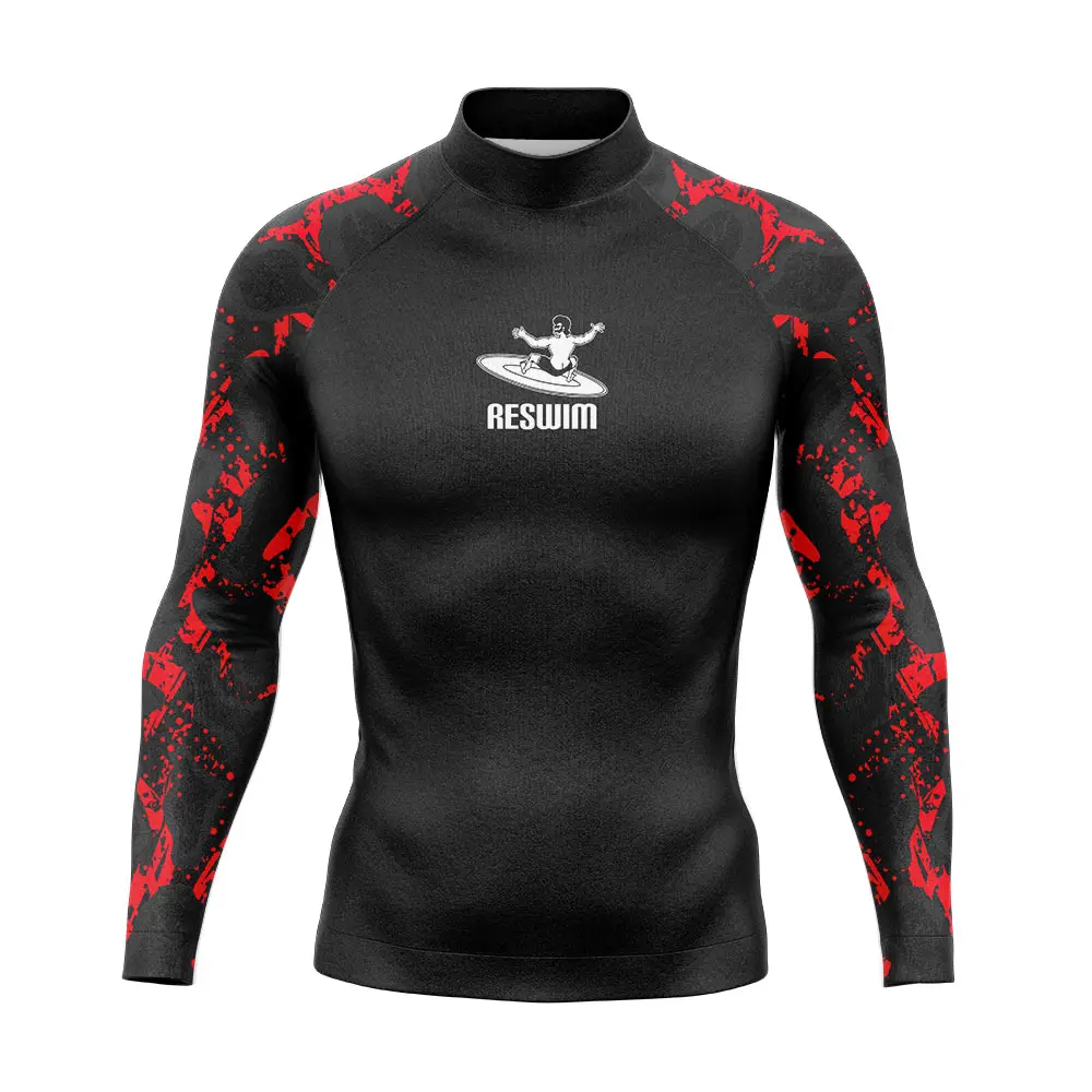 

Men's Rash Guard Swimwear Long Sleeve Surfing Diving T-Shirt UV Protection Swimwear Swimming Tight Shirt Rashguard Gym Clothes