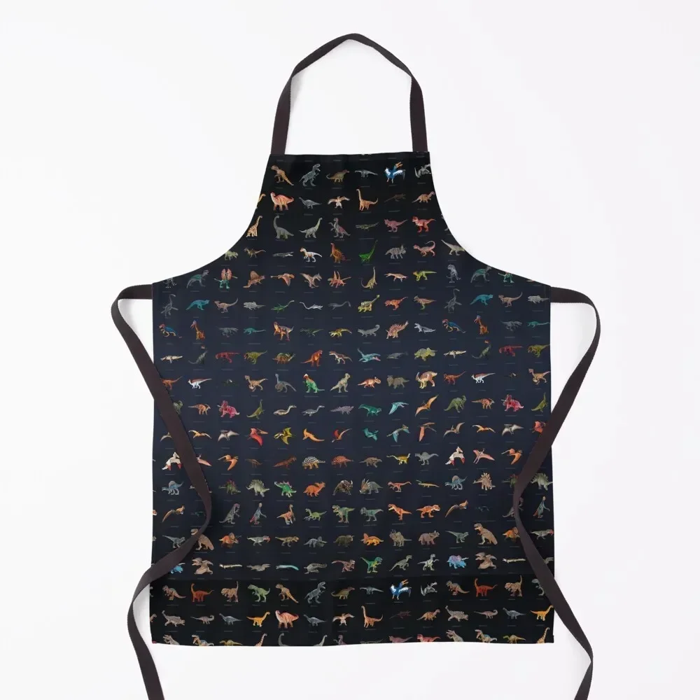 

Dinosaur Poster (with names) V3 Blue Gradient Apron japanese woman home women Apron