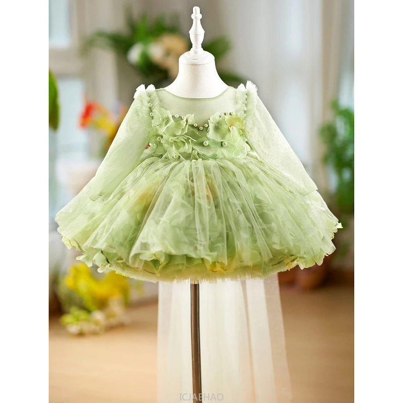 Party Dress Flower Girls Birthday Dresses Children First Year Princess Gown Kids Outfits Toddler Formal Wear Costume Vestido
