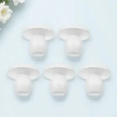 5Pcs White Foam Mushroom DIY Painting Ornaments Stress Relief Crafts Making Party Decoration Handmade Desktop Plant Pot Decor