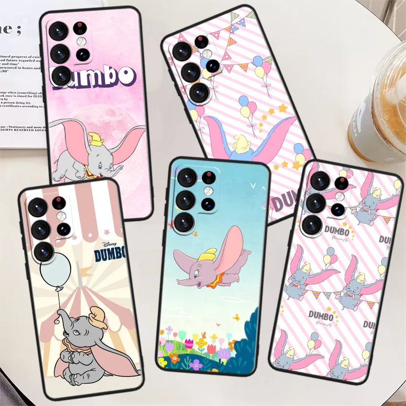 

Disney Animation Dumbo Phone Case For Samsung Galaxy S23 S22 S21 Ultra S20 FE S10 S10e S9 S8 Plus Lite Black Soft Cover