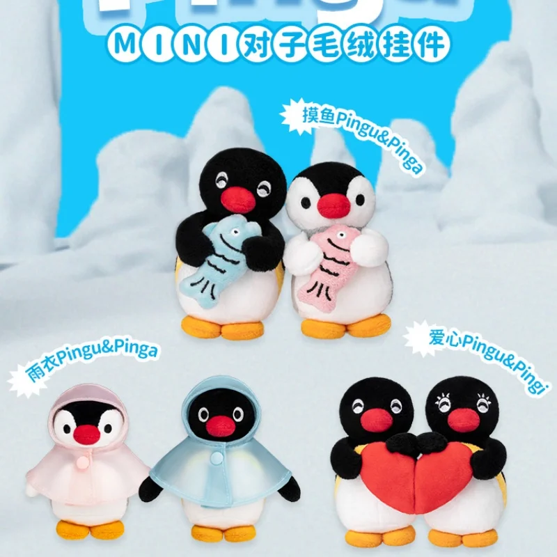 

Kawaii Pingu Couple Mini Plush Keychains Lovely Toys Plushie Small Bag Accessories Creative Animal Dolls Backpack Keychain Gift