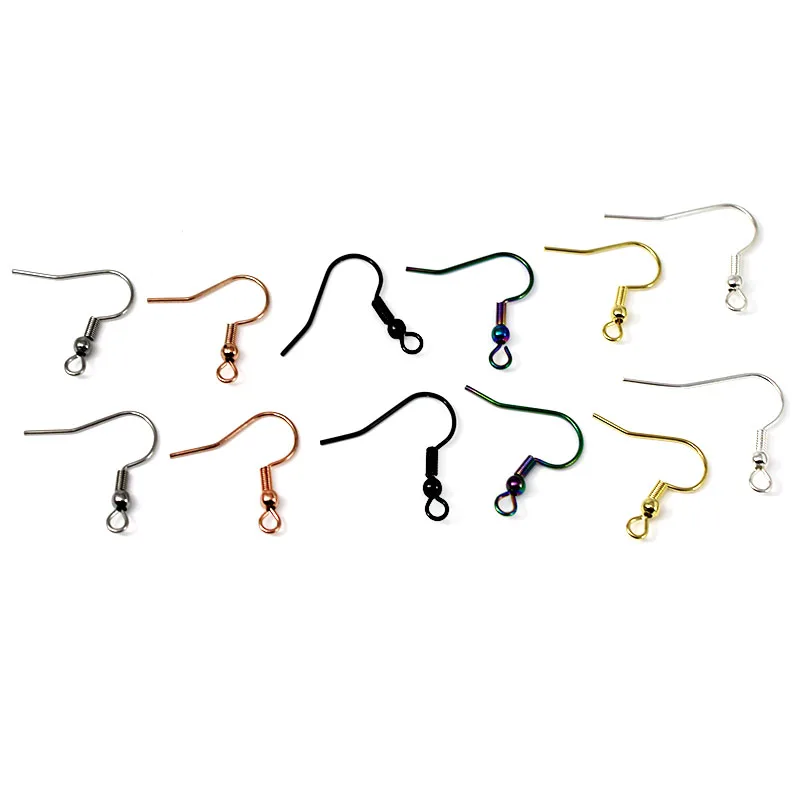 50pcs Hypoallergenic Stainless Steel Earrings Hooks Components Anti Allergy Earring Clasp Wire For Diy Jewelry Findings Making