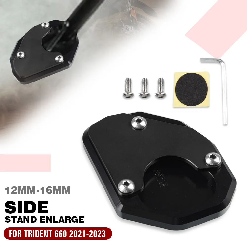 

Motorcycle Kickstand Foot Side Stand Extension Pad Support Plate Enlarge For Trident 660 2021-2022-2023 CNC Aluminum Trident660