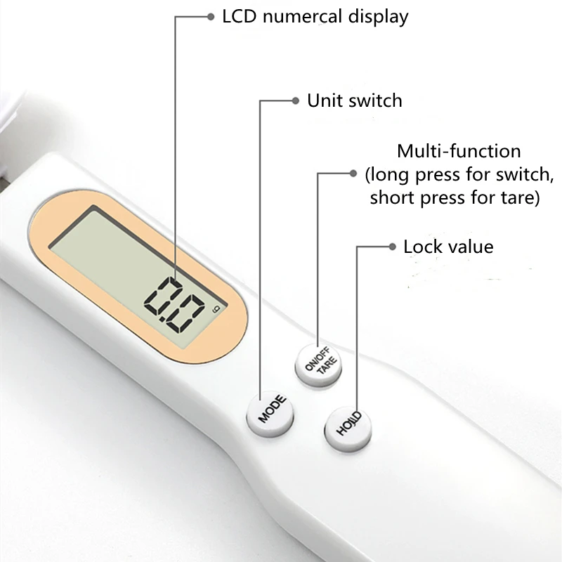 Bilancia elettronica da cucina 500g 0.1g LCD misurino digitale cucchiaio da farina per alimenti bilancia Mini utensile da cucina per bilancia da