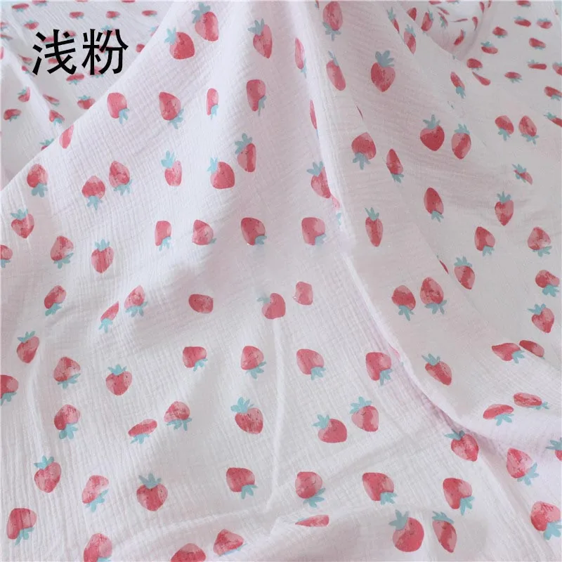 Eco-friendly Double-layer Cotton Gauze Face Mask Fabric Soft Floral Printed Crepe Sewing Materials No-fluorescent Cloth