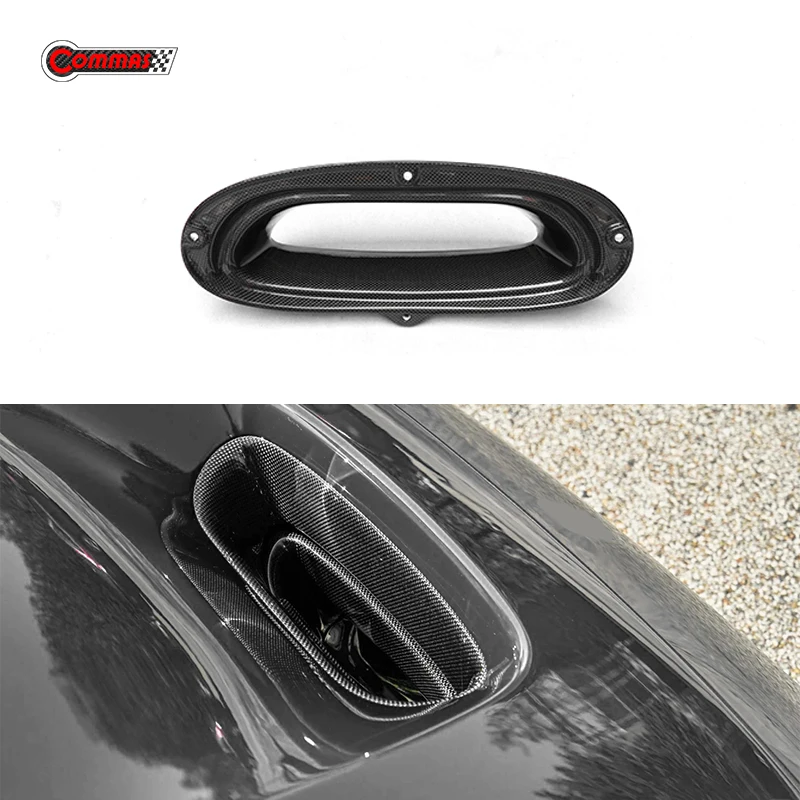 

Накладка на задний воздухозаборник из сухого карбона для Ferrari F8 Spyder 2019, в стиле OEM, для крышки багажника, замена воздухозаборника задней двери, запчасти