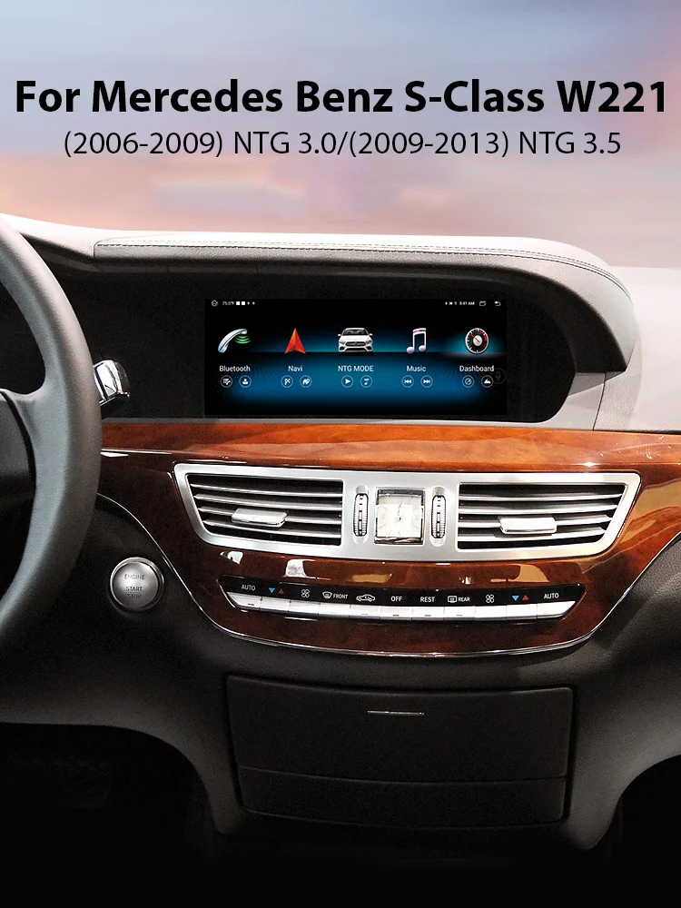 Draadloze Carplay Auto Multimedia Speler Voor Mercedes Benz S-Klasse W221 3.0/3.5 Android 14 GPS 4G Wifi DSP Stereo Android Auto - afbeelding 2