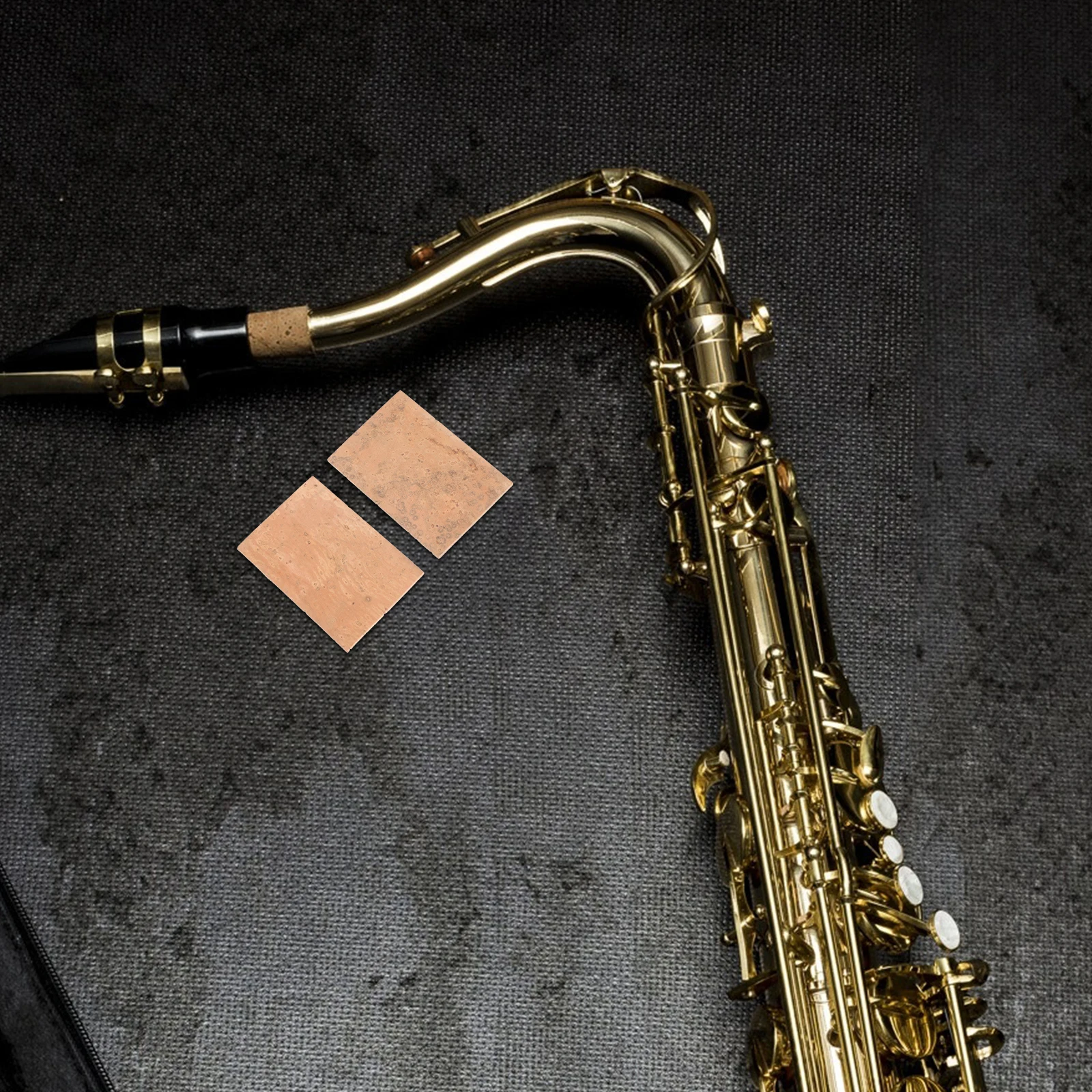 

2Pcs Sax Neck Cork Sheet High Durability Softwood Saxophone Neck Pads Flexible Noise Resistant Instrument Parts Accessories