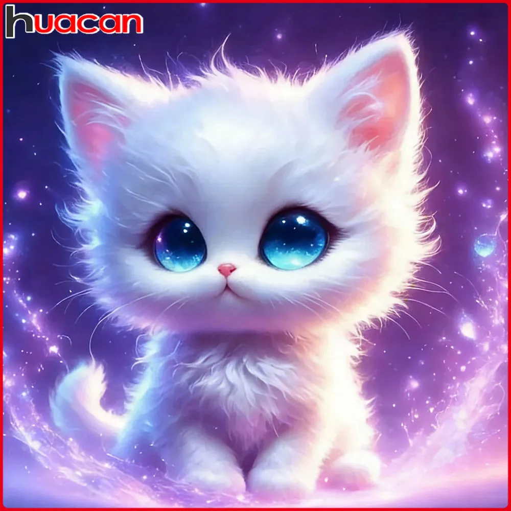 

Huacan New Arrivals 2026 Painting Cat Diamond Embroidery Cartoon Animal Complete Kit Handmade Gift