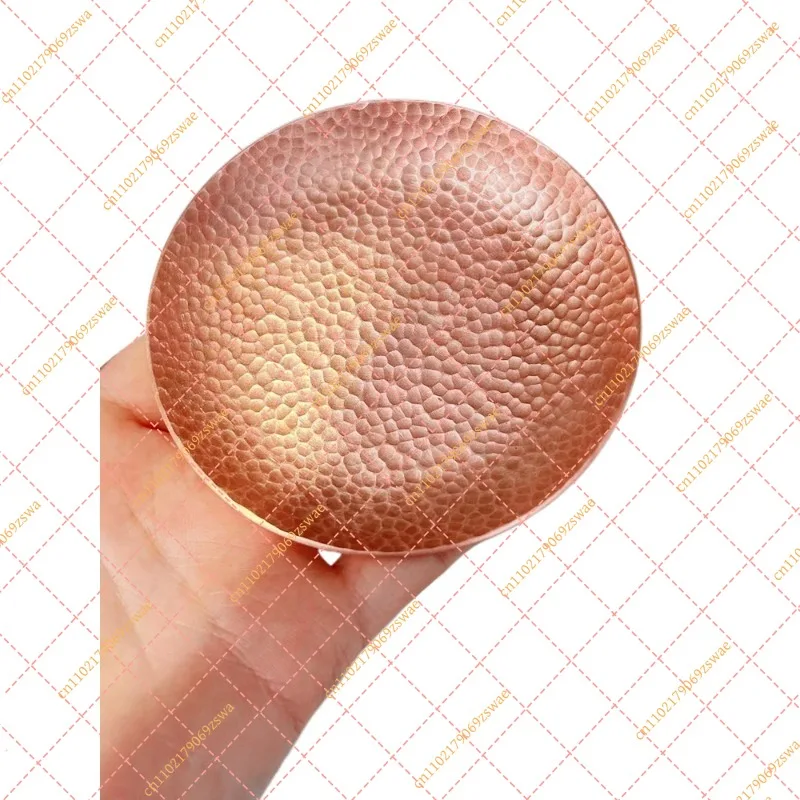 Hand-Forged Pure Copper Tea Tray, Thickened Round Chinese Tea Cup Mat