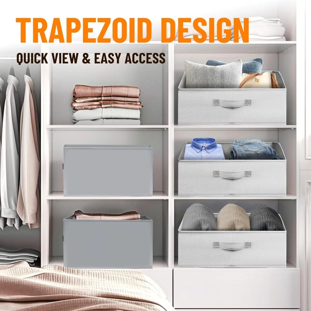 Confezione da 6 contenitori organizer per armadio extra large: cestini per coperte per riporre la casa e organizzare l'abbigliamento