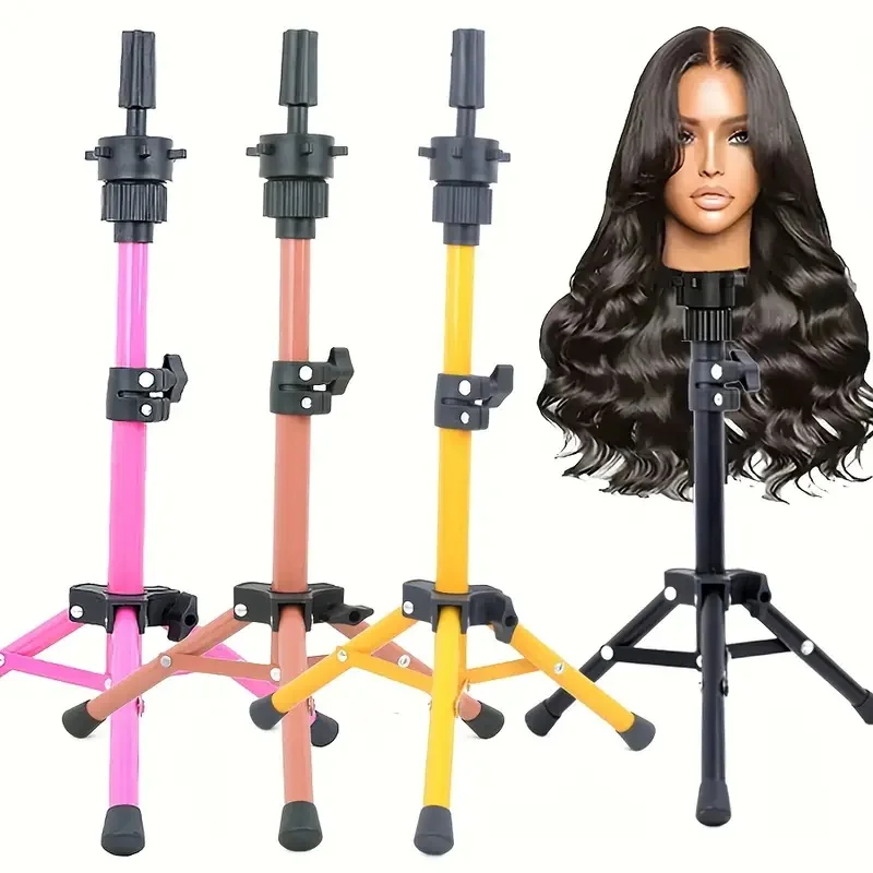 Wig Stand Tripod, 22 Inch Adjustable Mannequin Head Stand, Wig Head Stand for Training Heads And Canvas Block Head