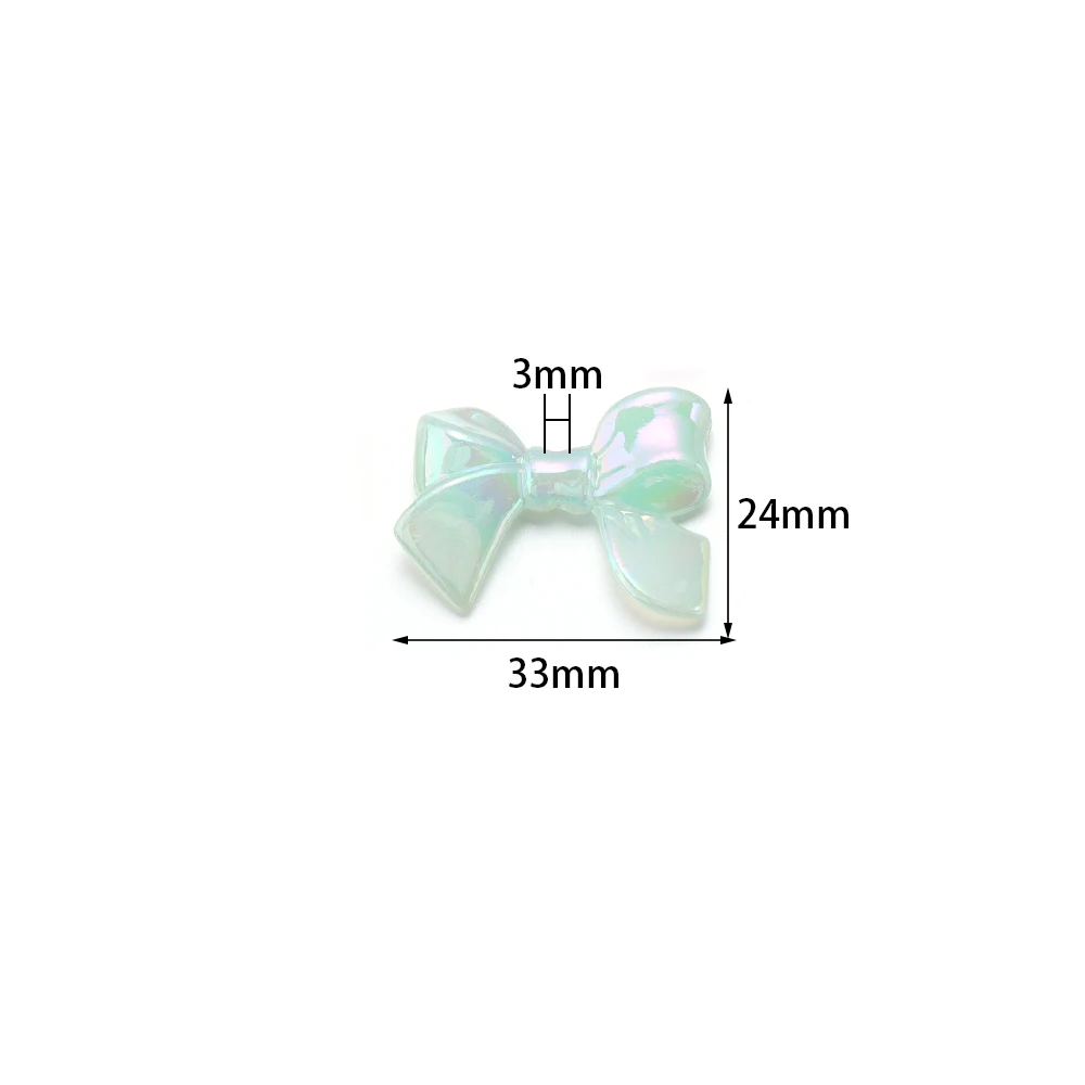 20 sztuk akrylowy koralik w kształcie kokardki 33x24mm mieszane kolory luźne koraliki dystansowe do ręcznie robionej bransoletki DIY akcesoria do łańcuszka do telefonu — zdjęcie 6