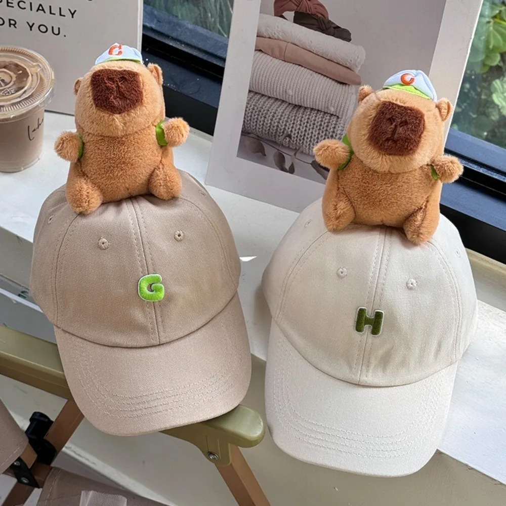 

Fashion Breathable Capybara Baseball Cap Adjustable Cotton Peaked Cap Plush Doll All-Match Sunscreen Hat Versatile