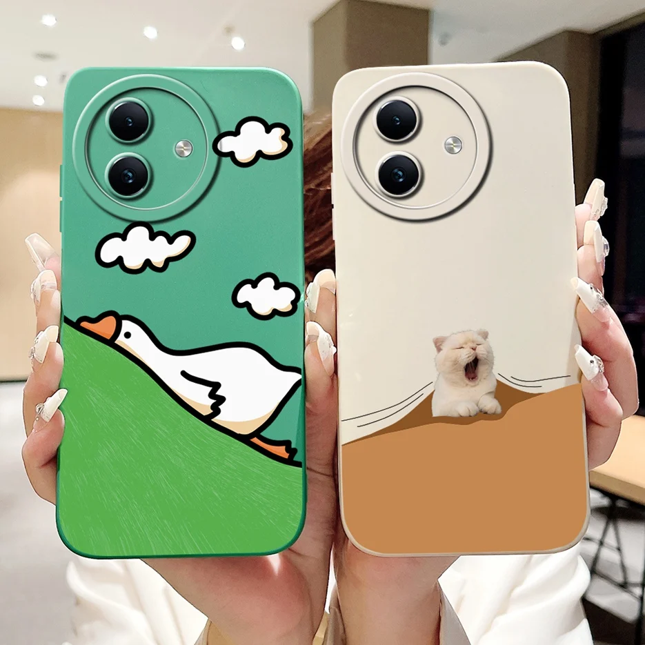 For Itel S24 Case Cute Animals Cartoon Cover Soft Silicone Shockproof Phone Case For Itel S24 S 24 ItelS24 Back Cover 6.6'' Bags