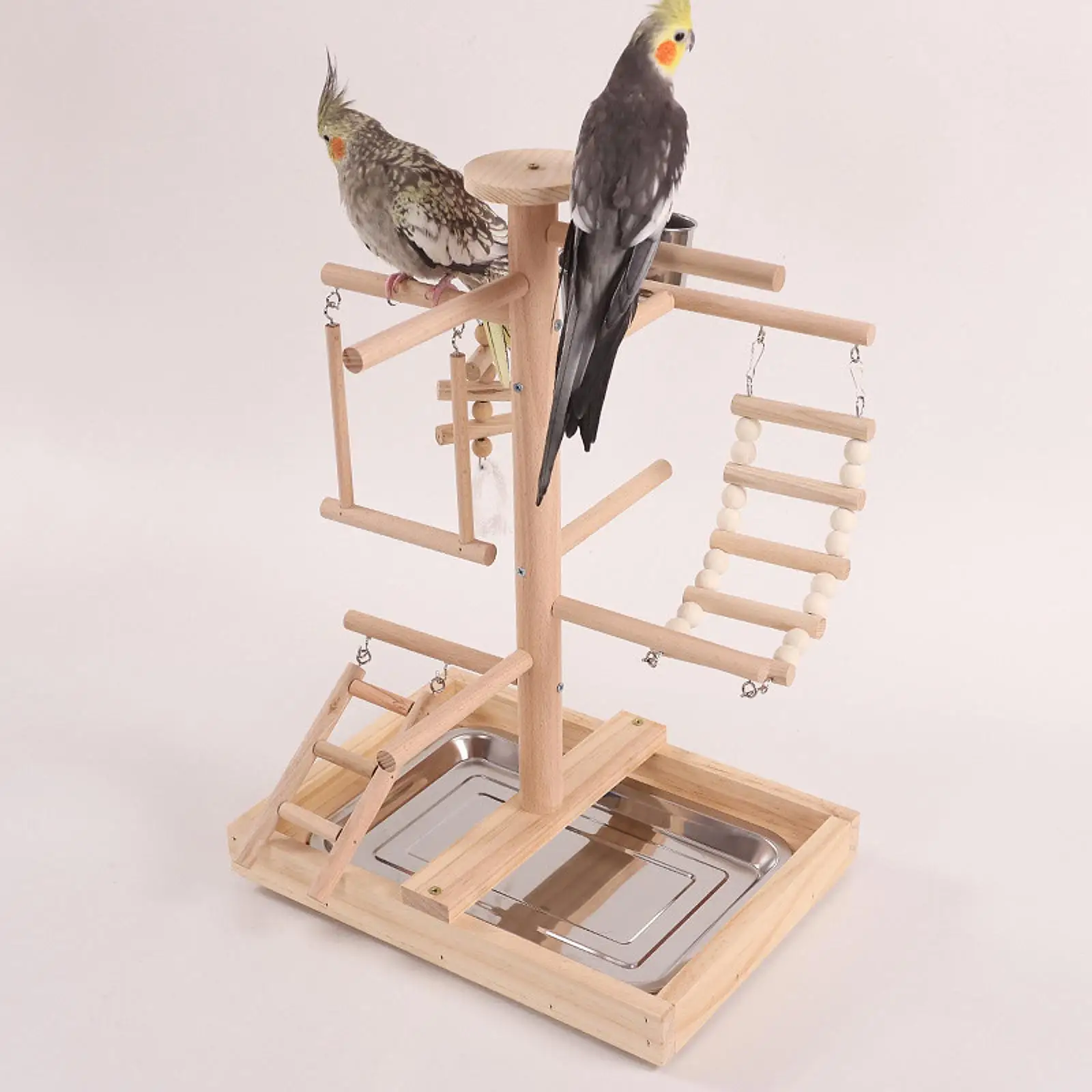 Solid Wood Parrot Stand Platform Parrot Claw Grinding Sticks Parakeets