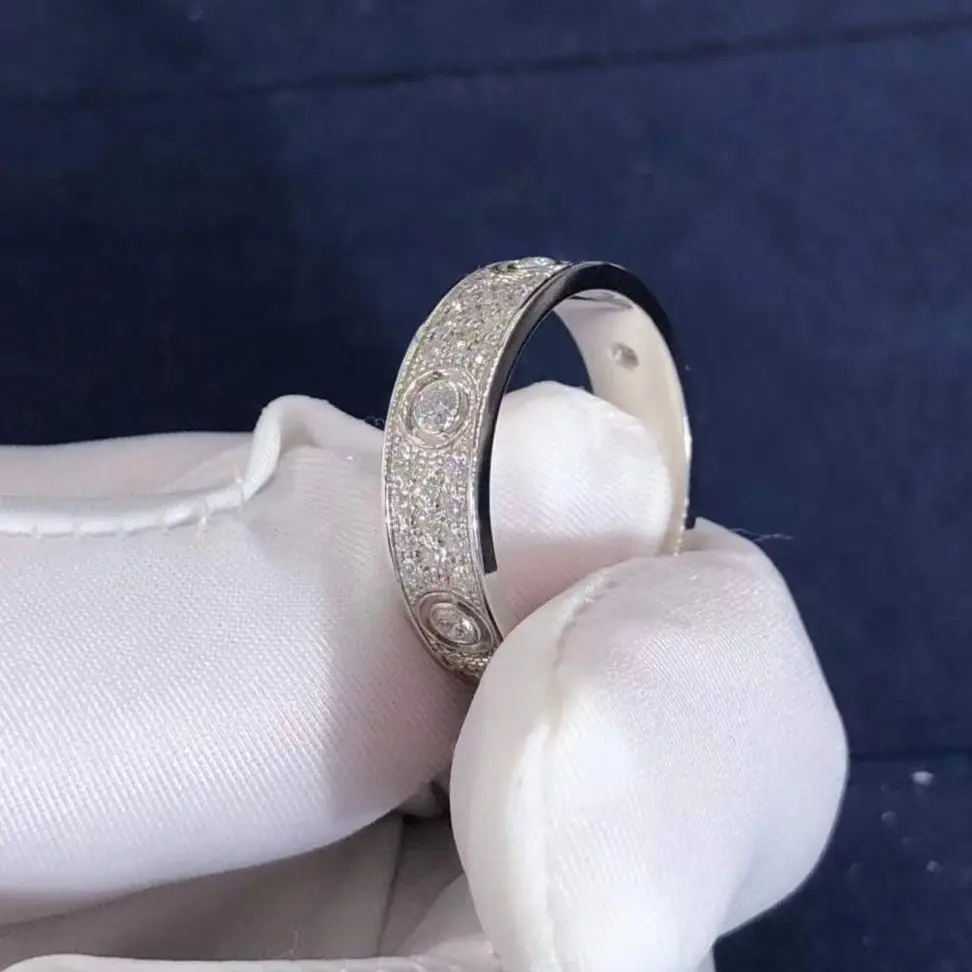 Echt 18K Gouden Diamanten Trouwring Luxe Ontwerp Op Maat Gemaakt Merk Klassieke Dames Ring Verlovingsgeschenk Hot Veelzijdig