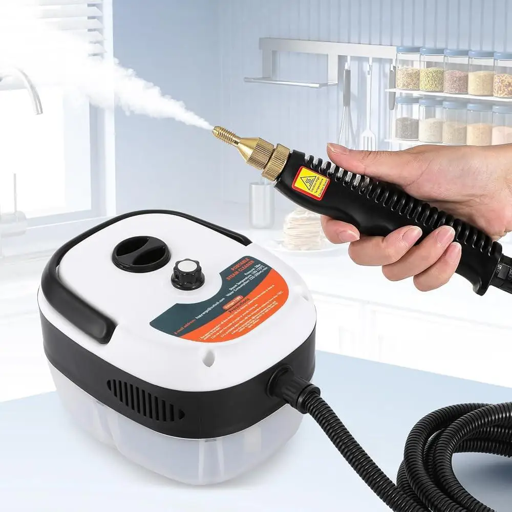 Pulitore a vapore portatile da 2500 W Vaporizzatore portatile ad alta pressione con spazzole Pulitore elettrico compatto per pulizia auto con malta per piastrelle