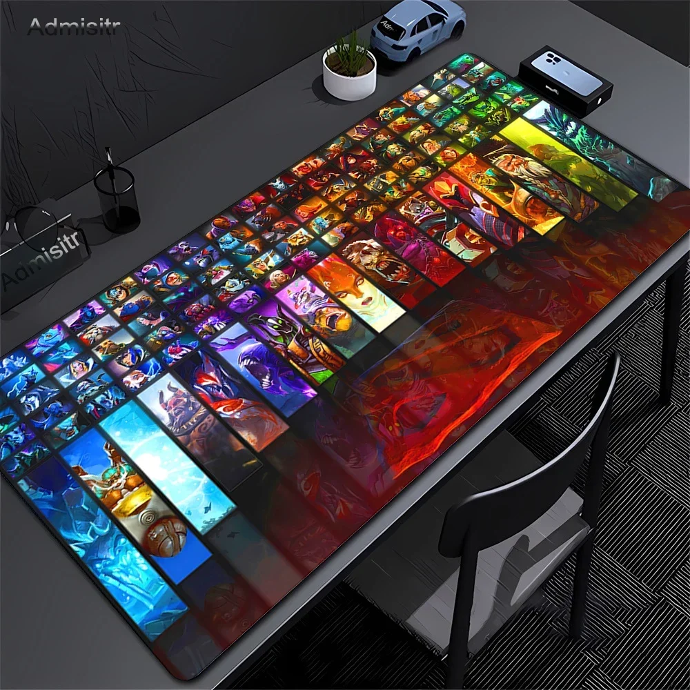 لوحة ماوس كبيرة للألعاب أنيمي طاولة حاسوب حصيرة دوتا 2 لعبة قفل حافة لوحة المفاتيح لوحة الماوس ألعاب HD طباعة سجادة ماوس غير قابلة للانزلاق XXL
