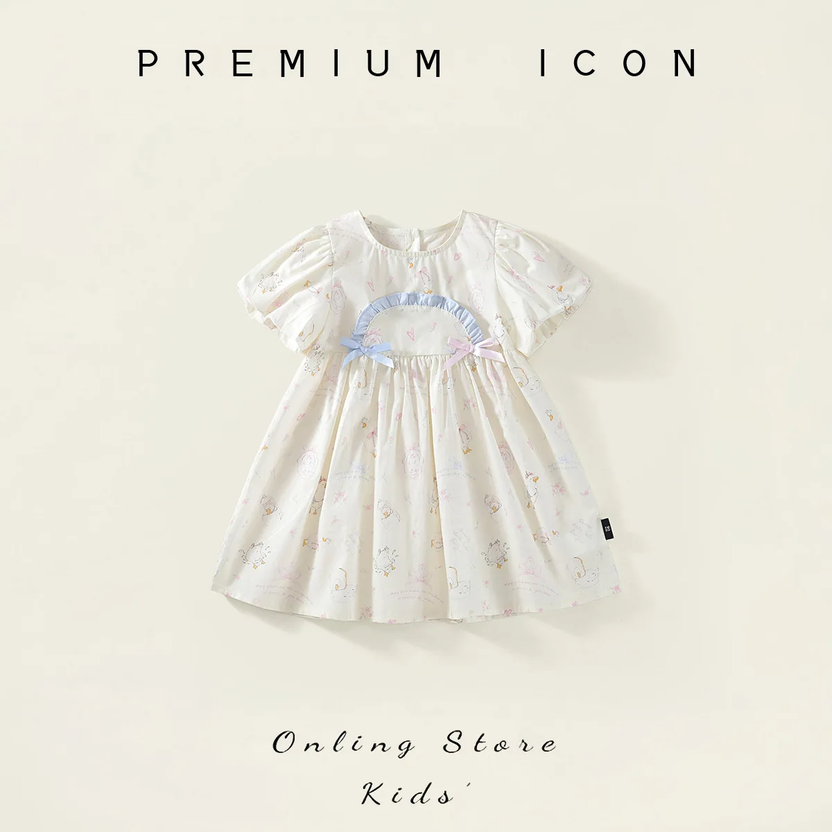Girls' Short Sleeved Dress 2026 Summer New Item, Ladies' Style Lace Princess Dress for Small and Medium-sized Children