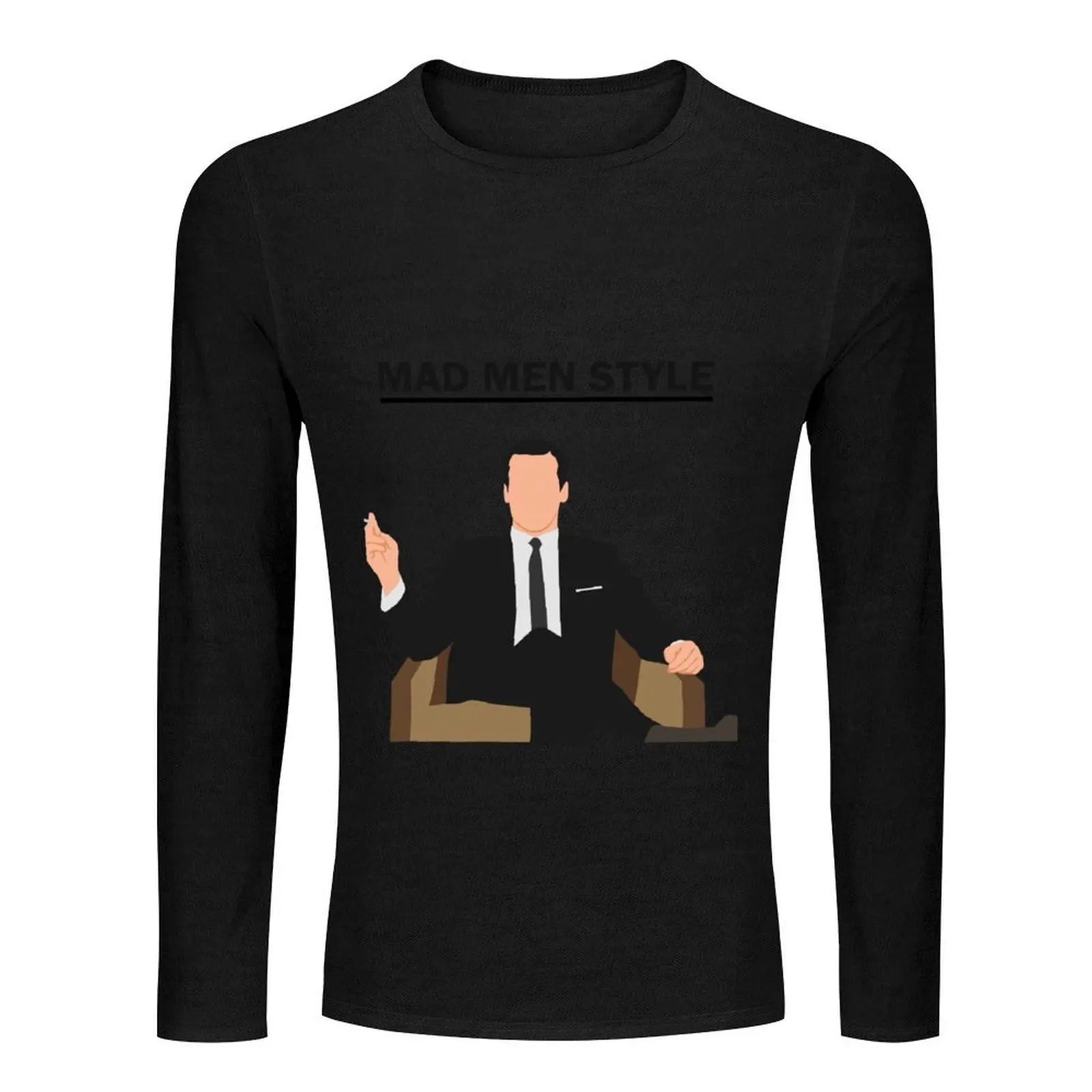 Mad men style Don Draper style Long T-Shirt quick drying shirt tees mens cotton t shirts