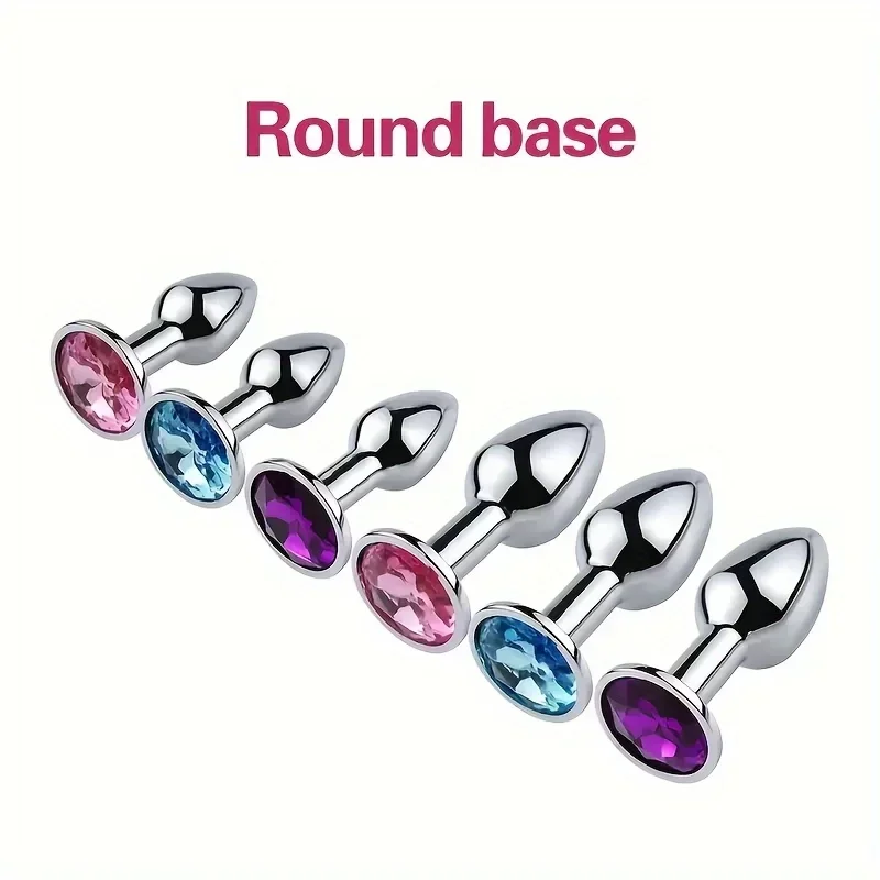 1PC Luxury Metal Butt Toys Heart Shaped Anal Trainer Jewel Butt Plug Kit SM Adult Gay Anal Plugs