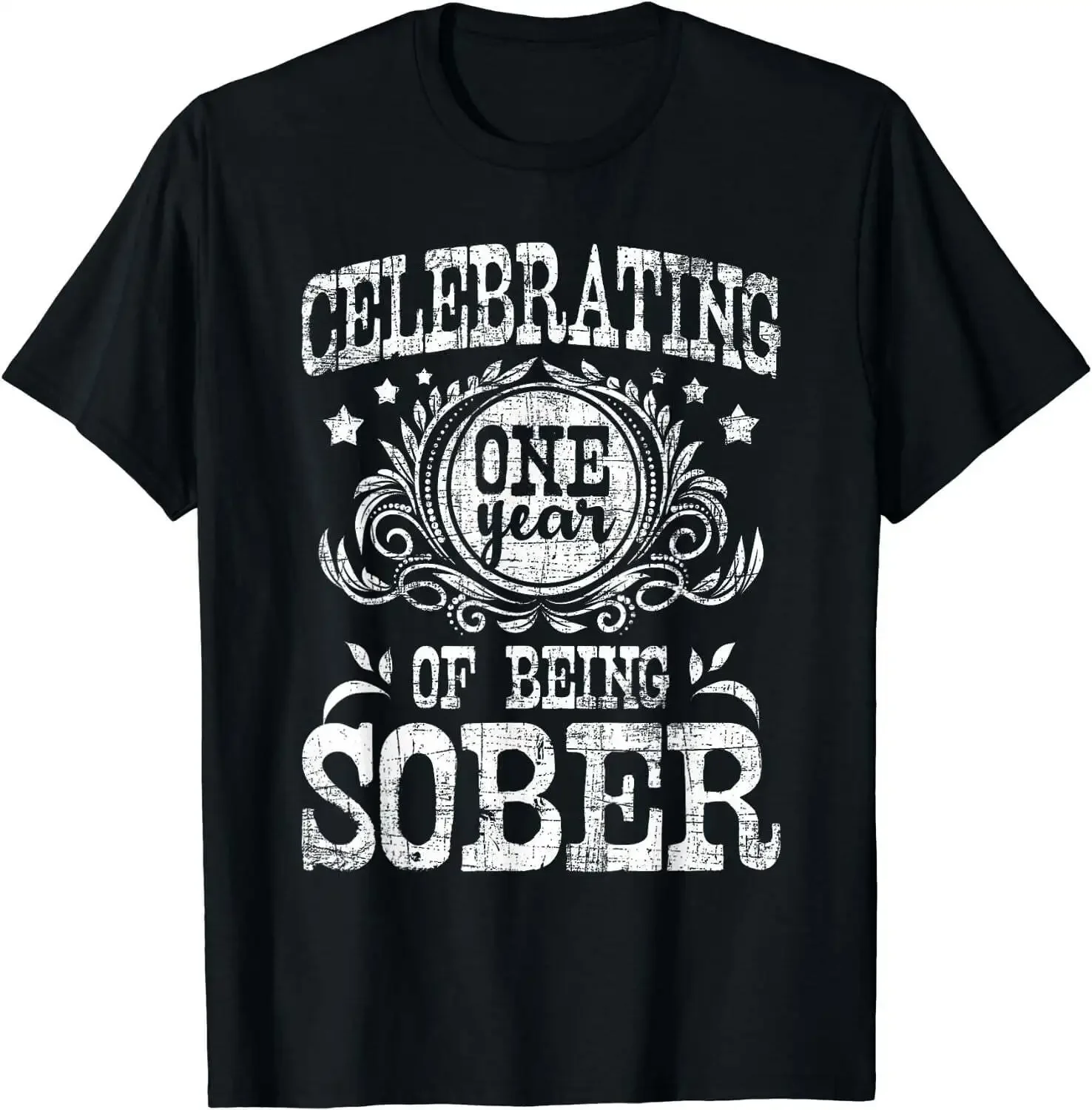 

Celebrating One Year Of Being Sober - Recovery Sobriety AA T-Shirt