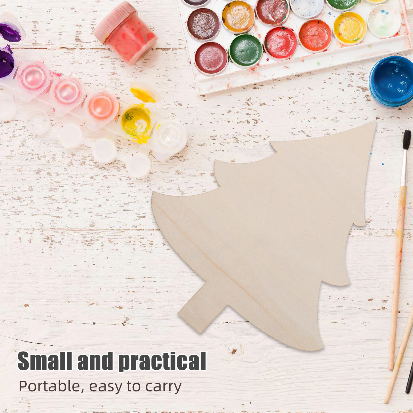 

8pcs Wooden Christmas Tree Cutouts Unfinished Natural Wood Slices Blank Craft Ornaments Painting Projects Family Diy Rustic