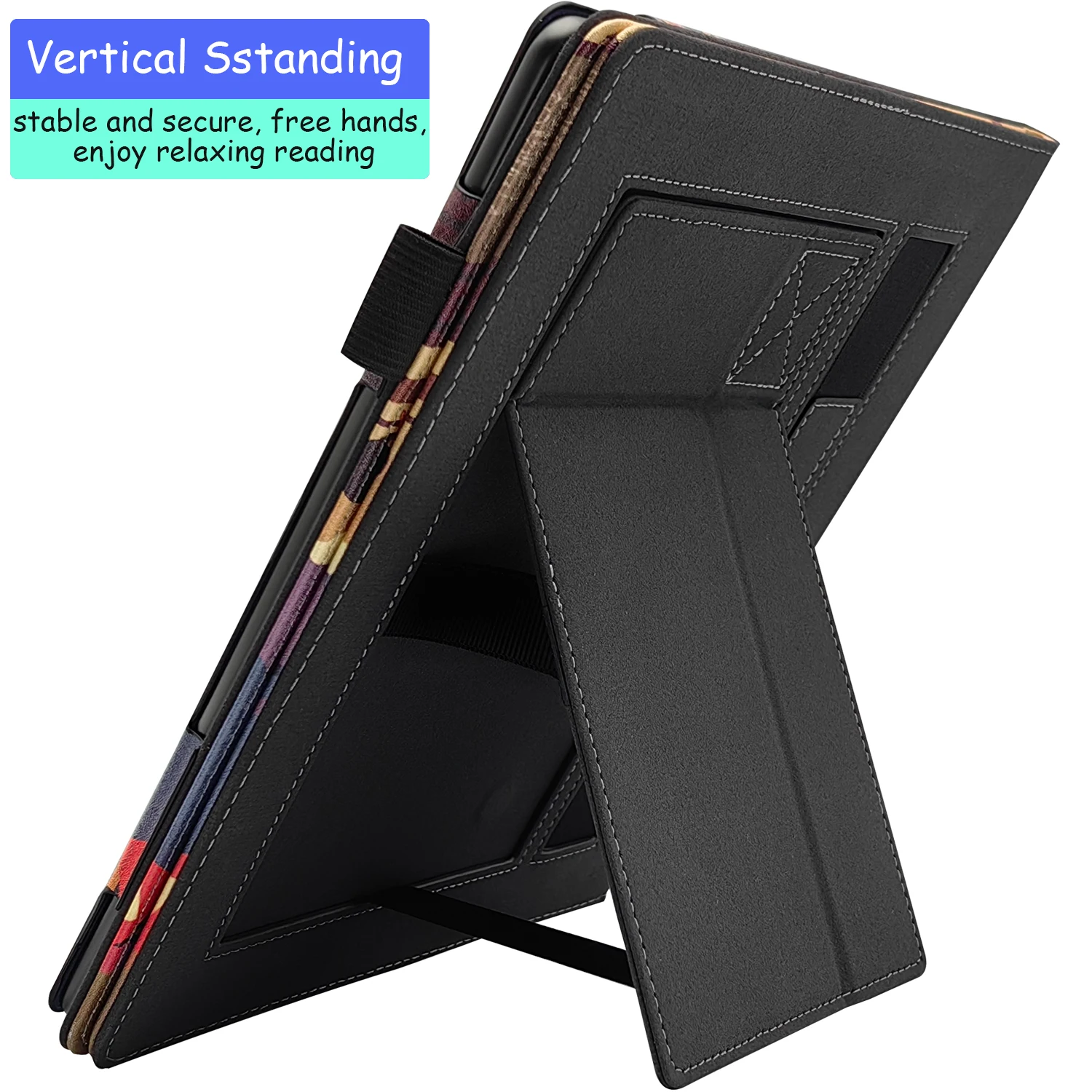 Hand-held Case for Kindle Scribe 10.2 Inch (2022 Released) -Premium PU Leather Cover with Auto Sleep/Wake Two Stand & Pen Holder