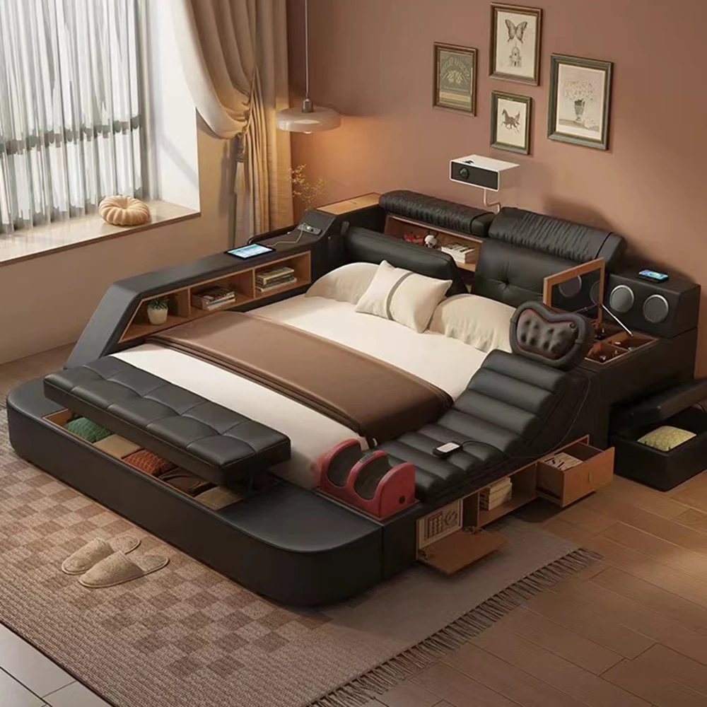 

Upholstered Fancy Beds Aesthetic Reading Massage Dressers Beds Luxury Lounge Queen Mobili Per La Casa Furniture Decoration