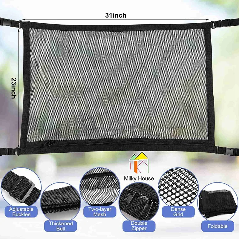 Car Interior Ceiling Luggage Net Car Storage Bag Cargo Net For Mercedes-Benz Vito W447 V-Class V260 Truck Parts