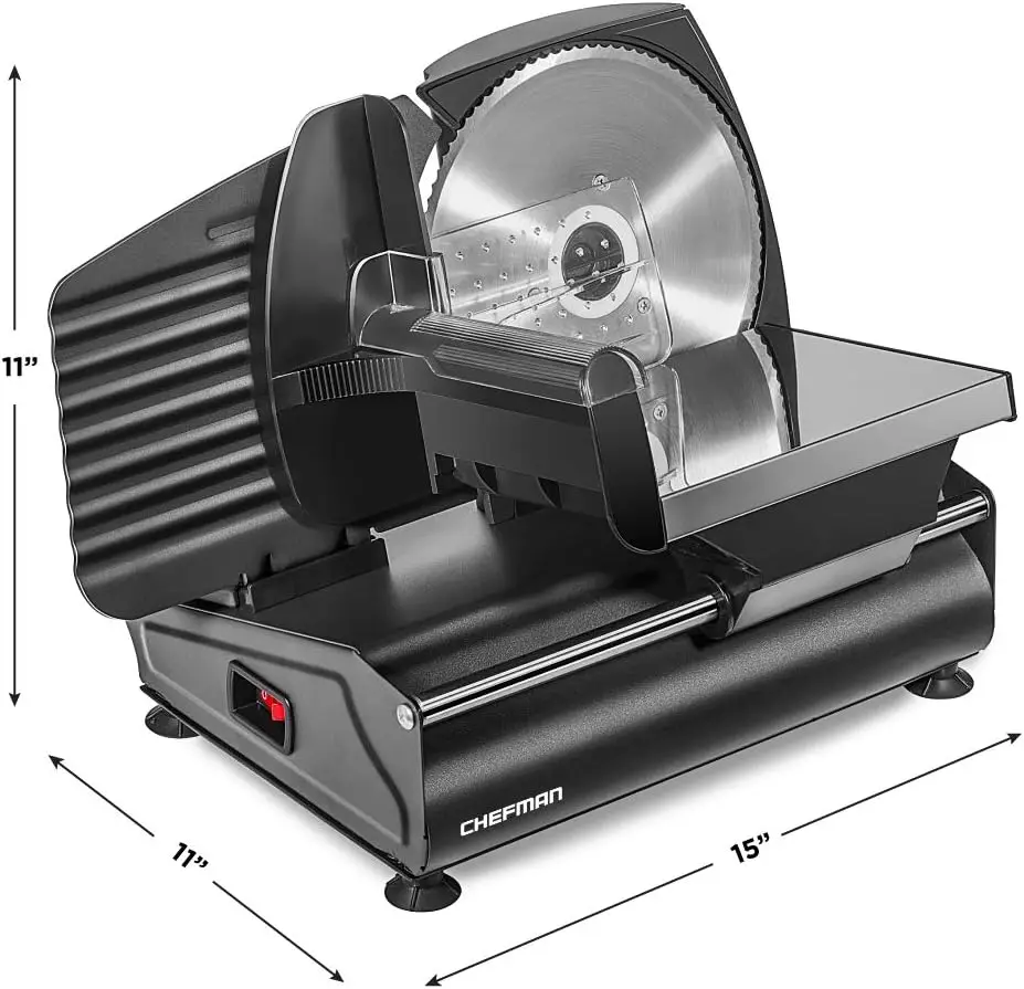 NEW Electric Deli Slicer With Adjustable Slices, Stainless Steel Blades, Safe Feet - For Ham, Cheese, Bread, Fruit & Veggies