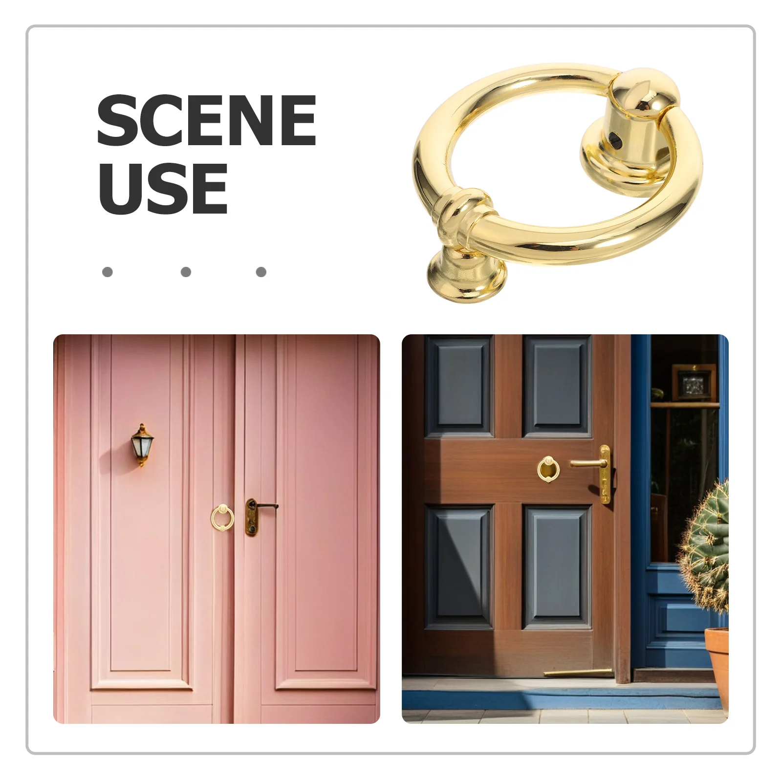 مطرقة باب أنيقة من سبائك الزنك بتصميم معاصر وصوت عالٍ شفاف وسهل التركيب ومدخل أمان المكتب المنزلي