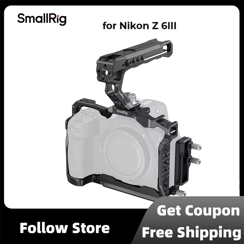 SmallRig for Nikon Z6 III Aluminum Alloy Camera Cage Kit with Cable Clamp and Top Handle Camera Full Cage Kit 4520