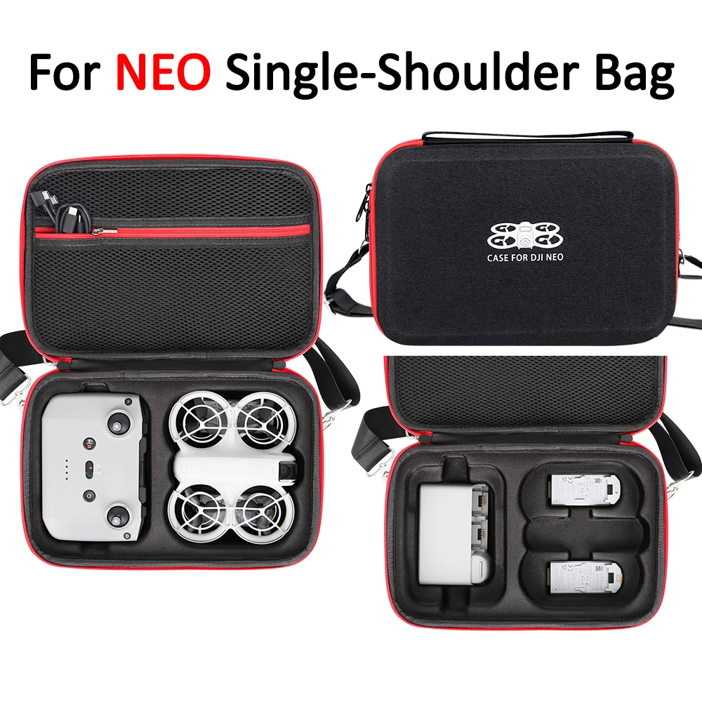 

for DJI Neo Single Shoulder Crossbody Protective Bag Drone Accessories Organizer Bag with Shoulder Strap Gray Black
