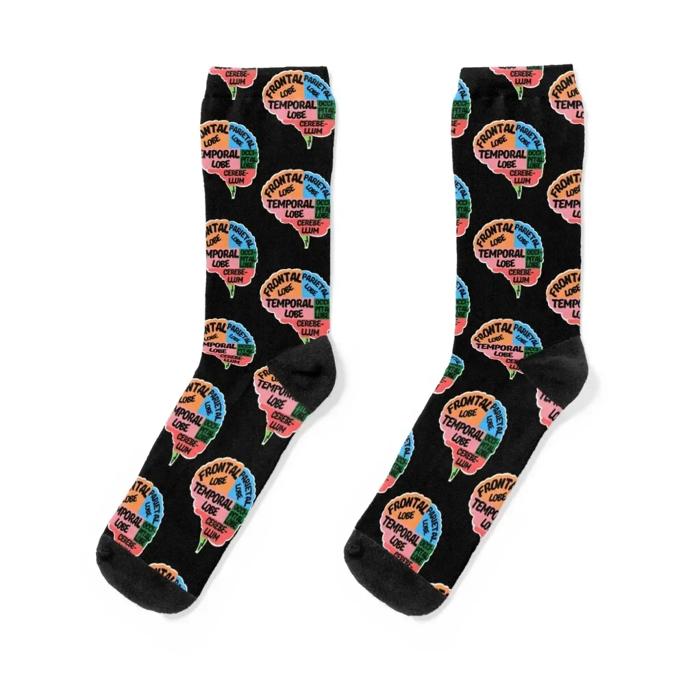 

Parts of the human brain Socks crazy with print football Woman Socks Men's