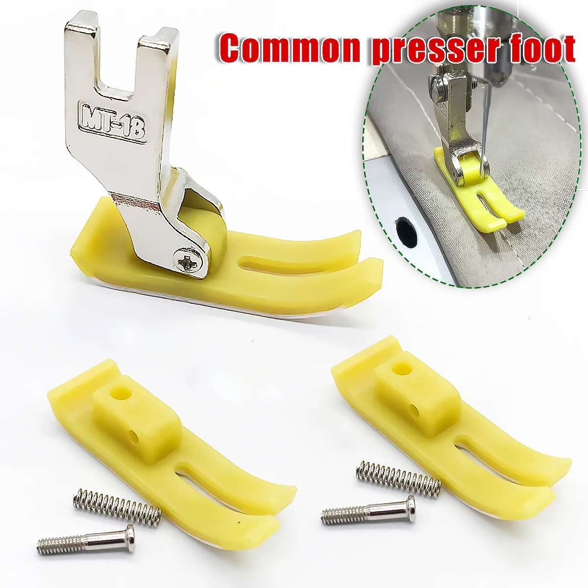 قدم مكبس بلاستيكي لماكينة الخياطة ، سيارة مسطحة ، قطع غيار صناعية ، كتندون ، مقاوم للاهتراء ، MT18 ، 3 في المجموع #2