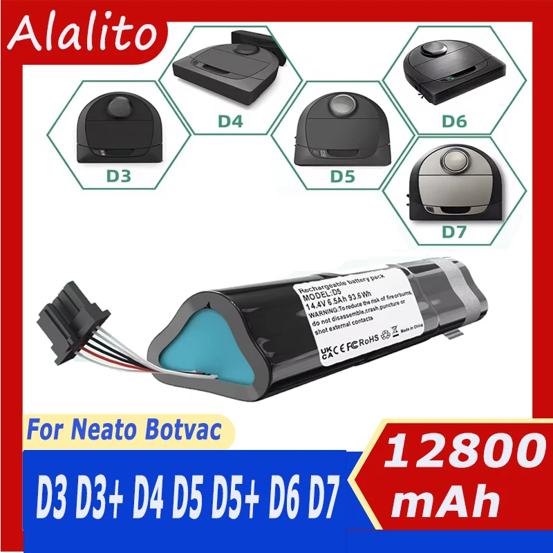 New Replacement Battery 14.4V 12800mAh for Neato Botvac D3 D3+ D4 D5 D5+ D6 D7 D301 D303 D502 D503 D701 205-0011 Sweeping Robot