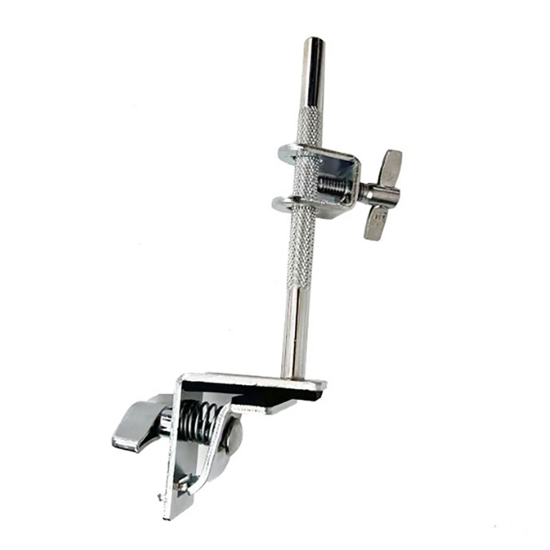 F1FD Bass Drum Cowbell Holder Drum Hoop Mounted Cowbell Clamp Adjustable Cowbell Mount Holder Drum Hardware for Drummer