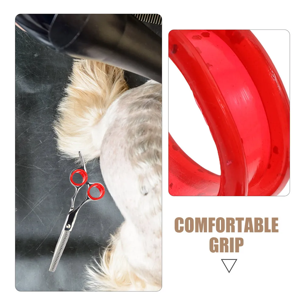 10Pcs Silicone Finger Protector Rings Soft Thumb Inserts Protector Comfortable Grip for Hair Cutting Barber Shears Grooming