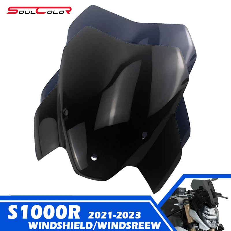 

Motorcycle Sport Windshield Visor Black Windscreen Fits For BMW S1000R 2021 2022 2023 2024 s1000r 21-24 M1000R m1000r