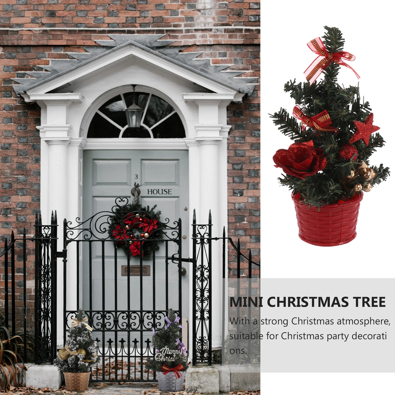 

Mini Christmas Decorations Unlit Fireproof Xmas Tree Adornments Fireproof Xmas Tree Adornments Colorful Tabletop Office